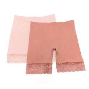 Breezies Women's Panties Sz L Make Your Selection: Slip Short Lace Pink